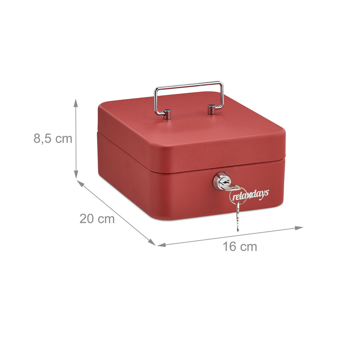 GELDKASSETTE Euro-Münzzählbrett - Rot, Kunststoff/Metall (16/8.5/20cm) - Relaxdays