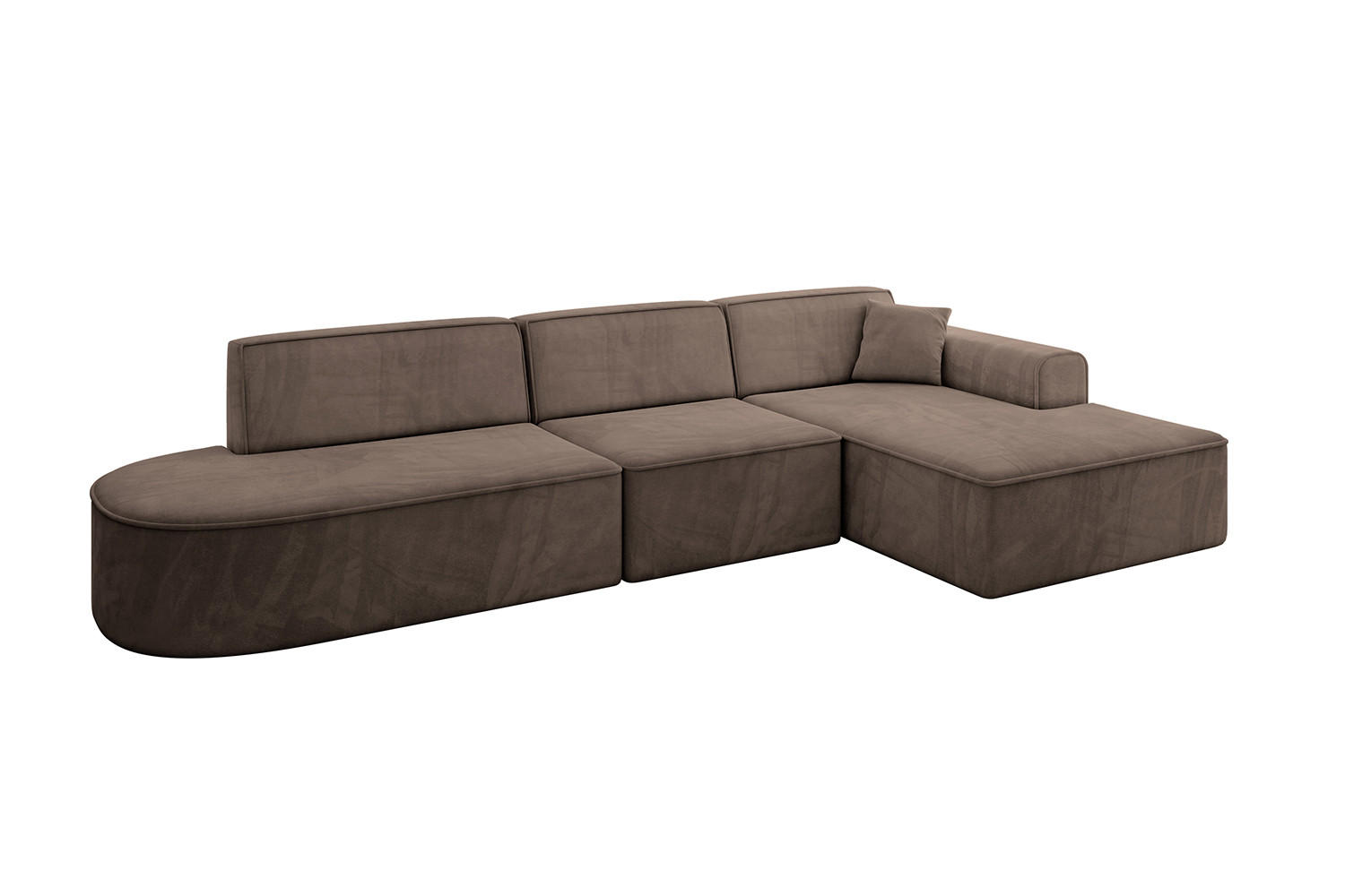 ECKSOFA Ottomane Rechts IREA-L2-v3 - 328x171x79 cm Braun - Braun, Holzwerkstoff/Textil (171/328cm) - ALTDECOR