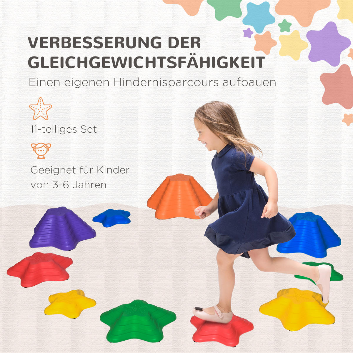 FLUSSSTEINE, PP, Mehrfarbig, 40,5L x 40,5B x 20H cm - Multicolor, Kunststoff (40.5/20/40.5cm) - Outsunny