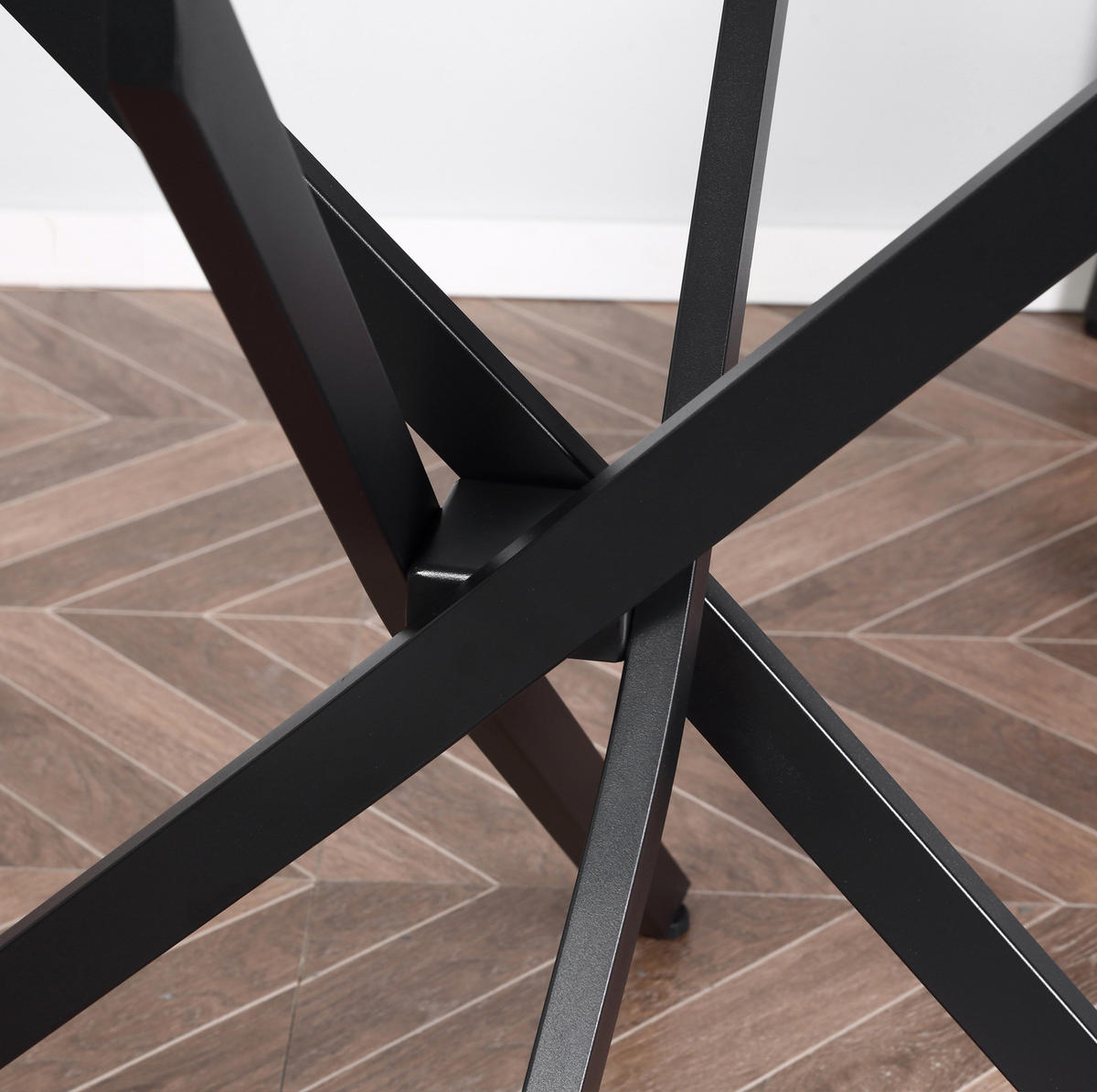 COUCHTISCH 80/80/75 cm aus Glas und Stahl in Schwarz–rund und modern - Schwarz, Metall (80/80/75cm) - Flora Grace