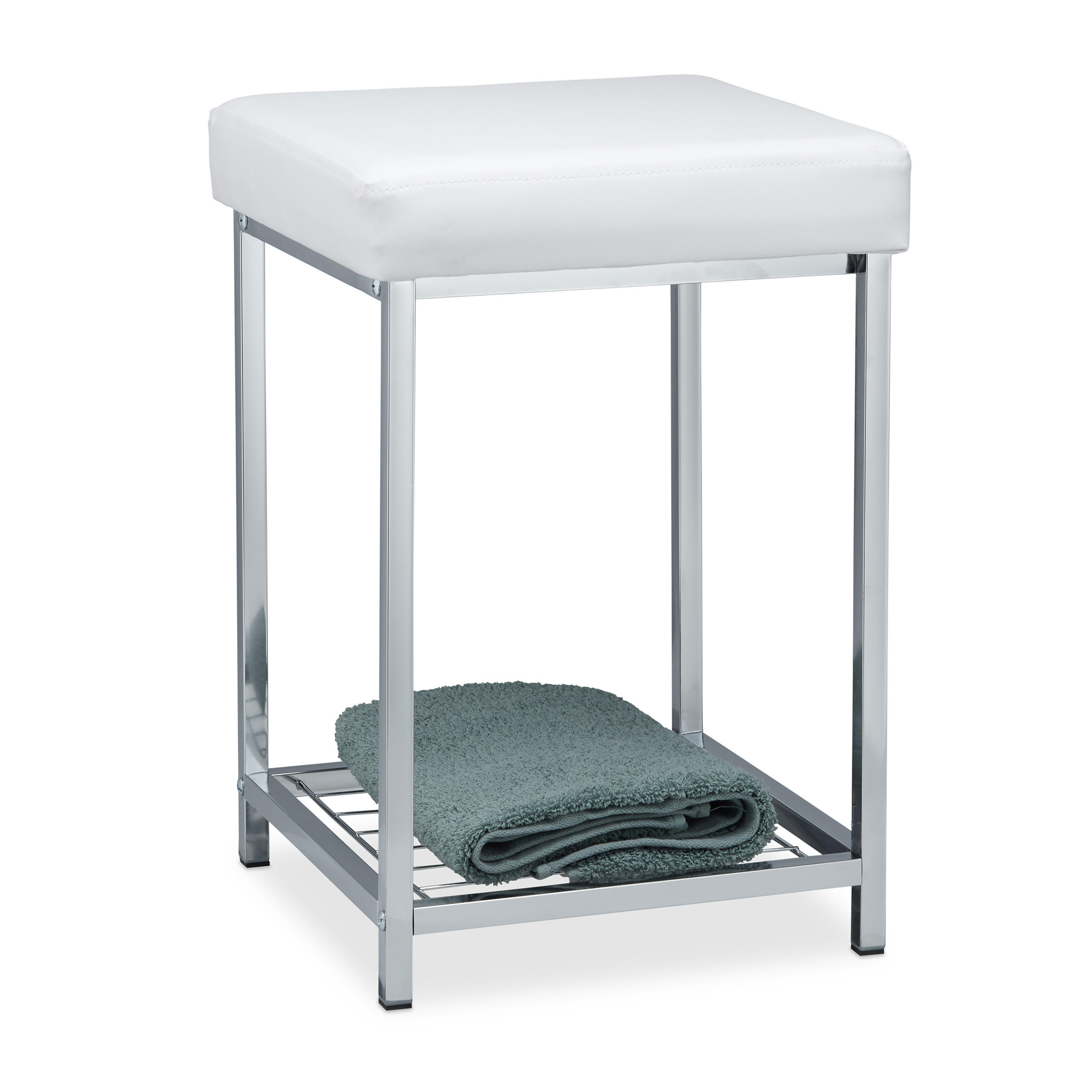 HOCKER - Multicolor, Kunststoff/Metall (33/47/33cm) - Relaxdays