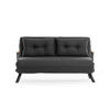 SCHLAFSOFA für 2 Personen mit Stoffbezug und Metallfüßen 133/50/41 cm - Dunkelgrau, Metall (50/41/133cm) - Calicosy