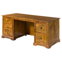 SCHREIBTISCH Akazie 180x80x74 honig lackiert OXFORD #0529 - Braun, Holz (80/180/74cm) - Massivmoebel24