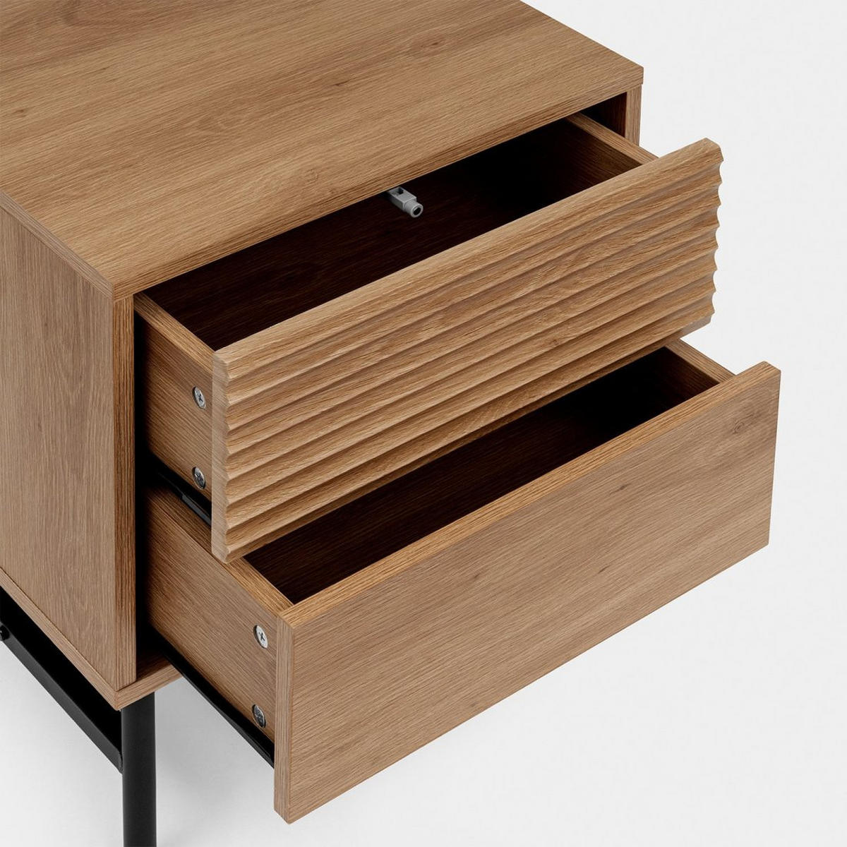 NACHTTISCH 2 SCHUBLADEN Land Natürlich 44 cm x 55 cm 2er-Set - Naturfarben, Holzwerkstoff (44/55/40cm) - Klast Home