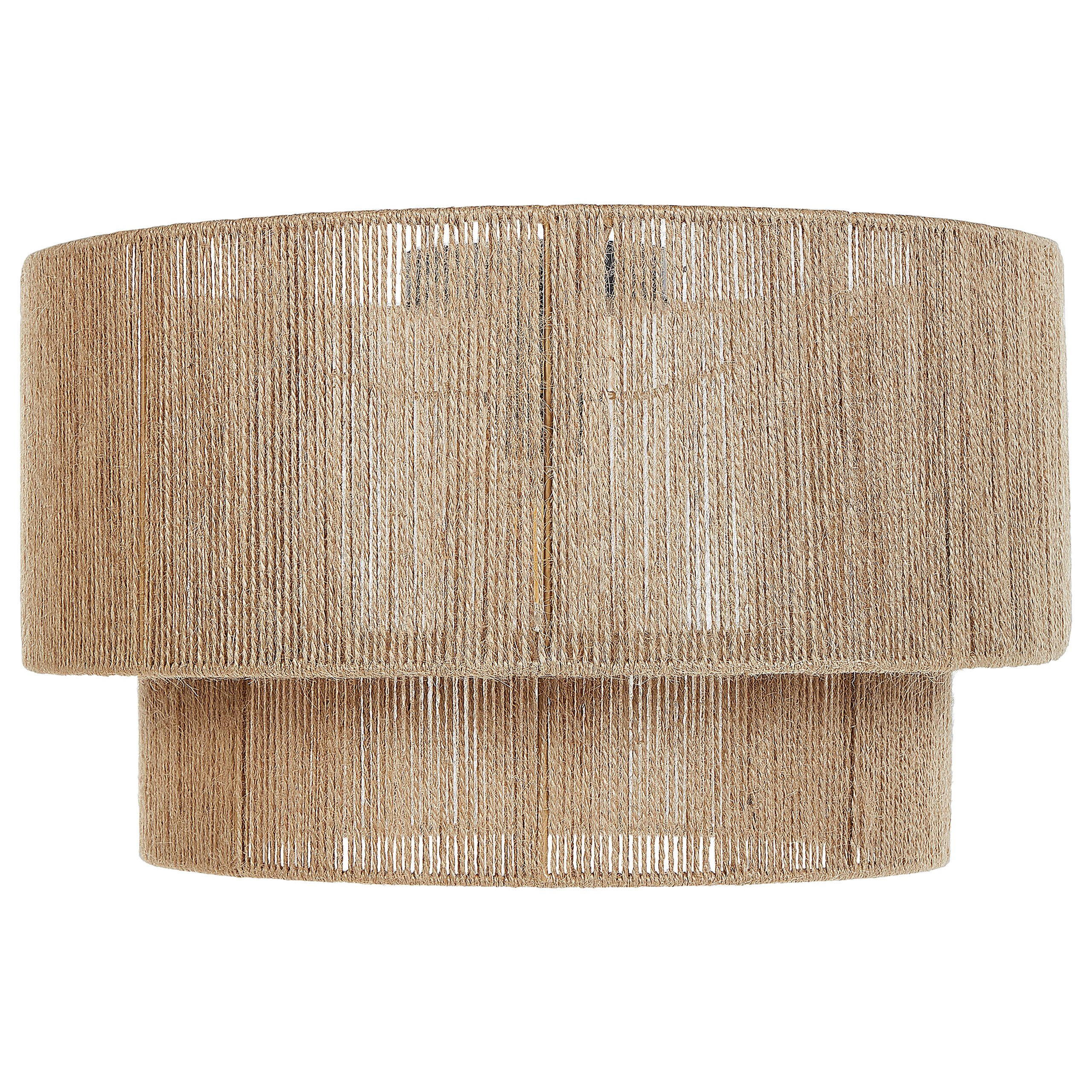 DECKENLEUCHTE Natürlich Doring - Schwarz/Naturfarben, Textil (45/45/26cm) - Beliani