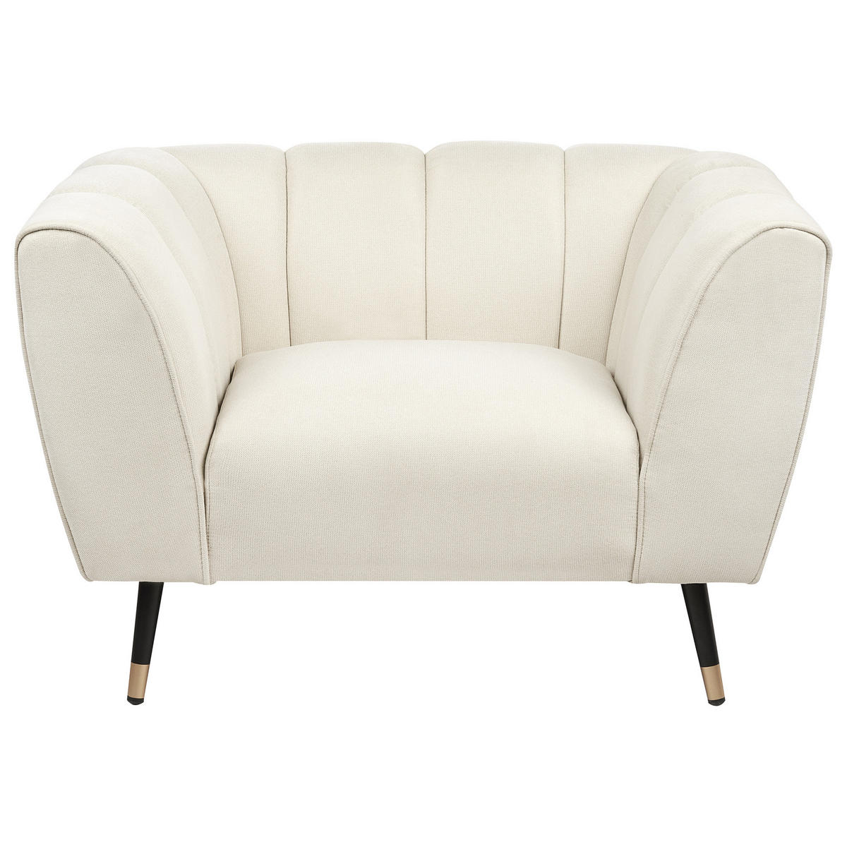 SESSEL Hellbeige Orsta - Beige/Goldfarben, Textil (112/73/85cm) - Beliani