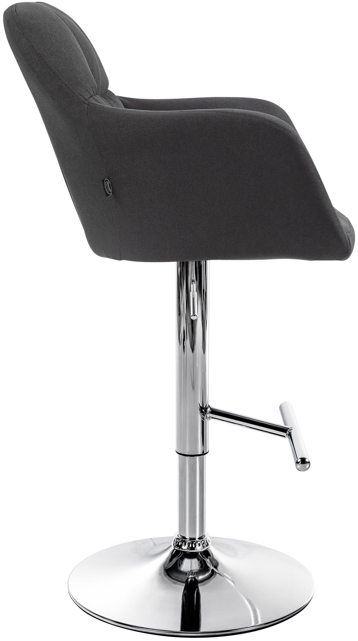 BARHOCKER Nardo Stoff chrom schwarz - Chromfarben/Schwarz, Textil/Metall (57/118/59cm) - TPFLiving