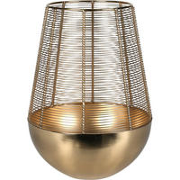 WINDLICHT Metall 20/20/32 cm - Goldfarben, Metall (20/32/20cm) - Home Styling Collection