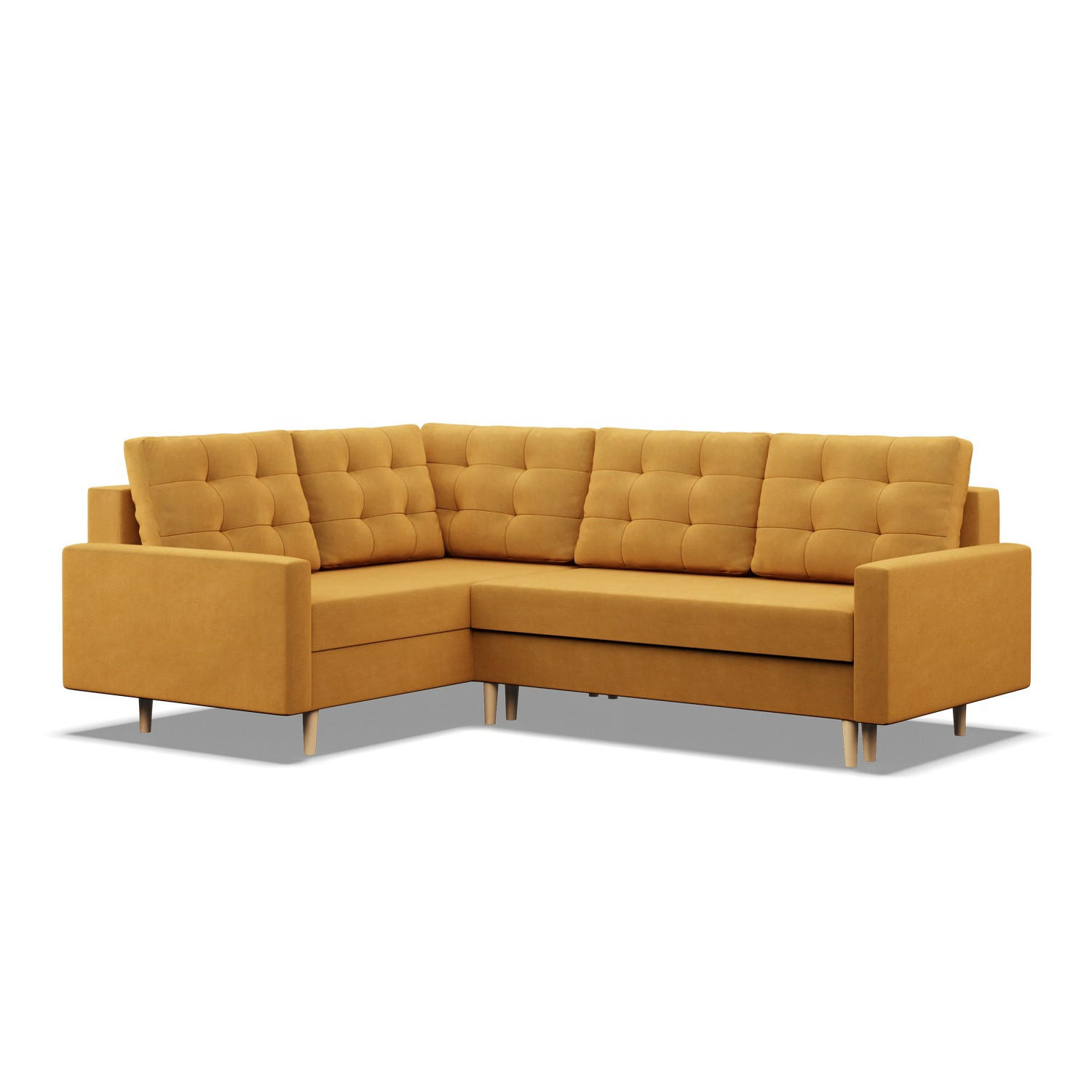 ECKSOFA MIT SCHLAFFUNKTION LINKS BLANK , Gelb - Gelb, Textil (223/175cm)