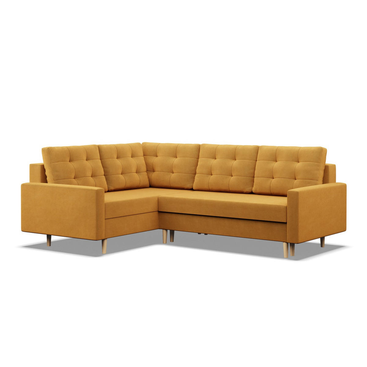 ECKSOFA RECHTS MIT SCHLAFFUNKTION BLANK, Gelb - Gelb, Textil (223/172cm) - Mebligo