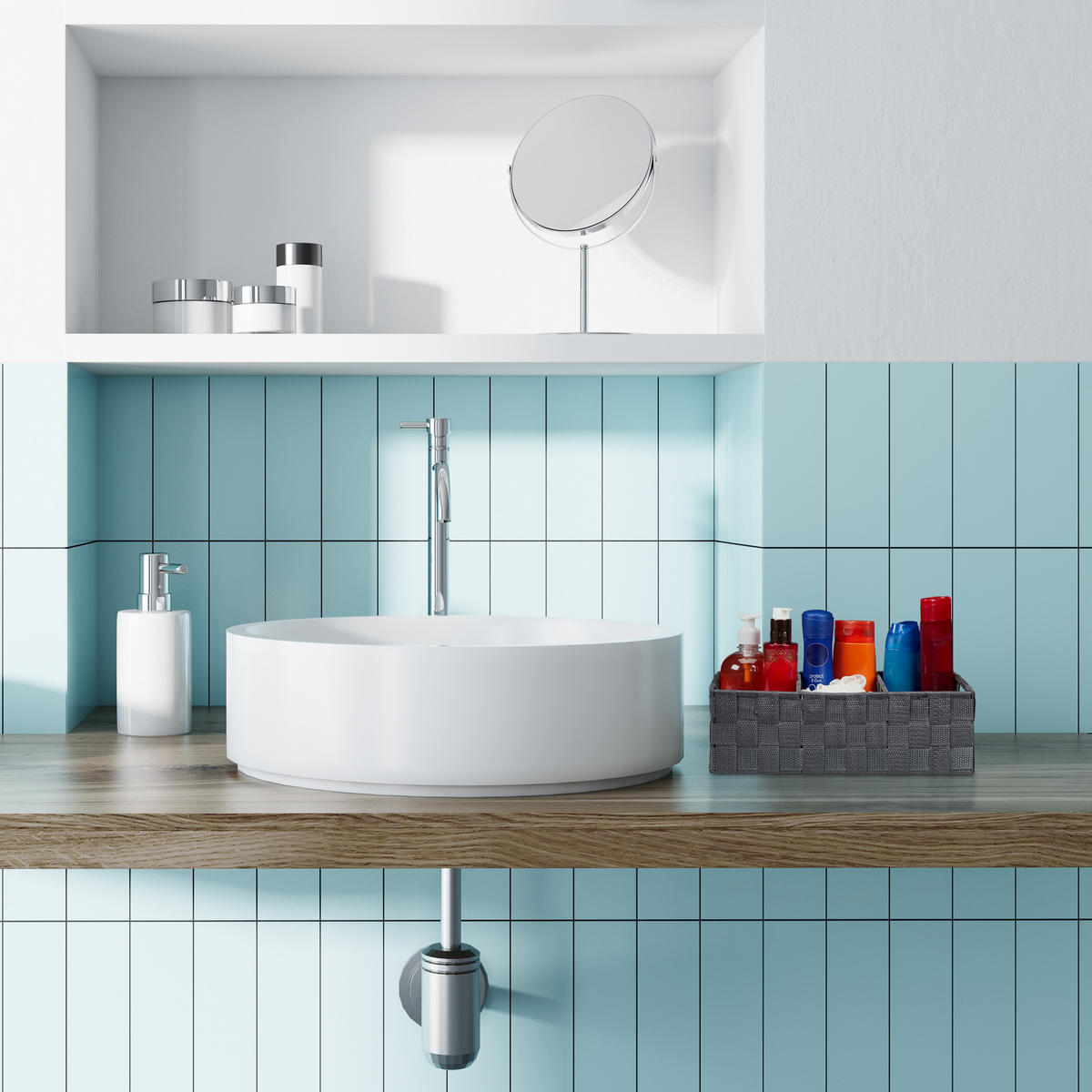 ÚLOŽNÝ kôš - sivá, kov/plast (32/10/21cm) - Relaxdays