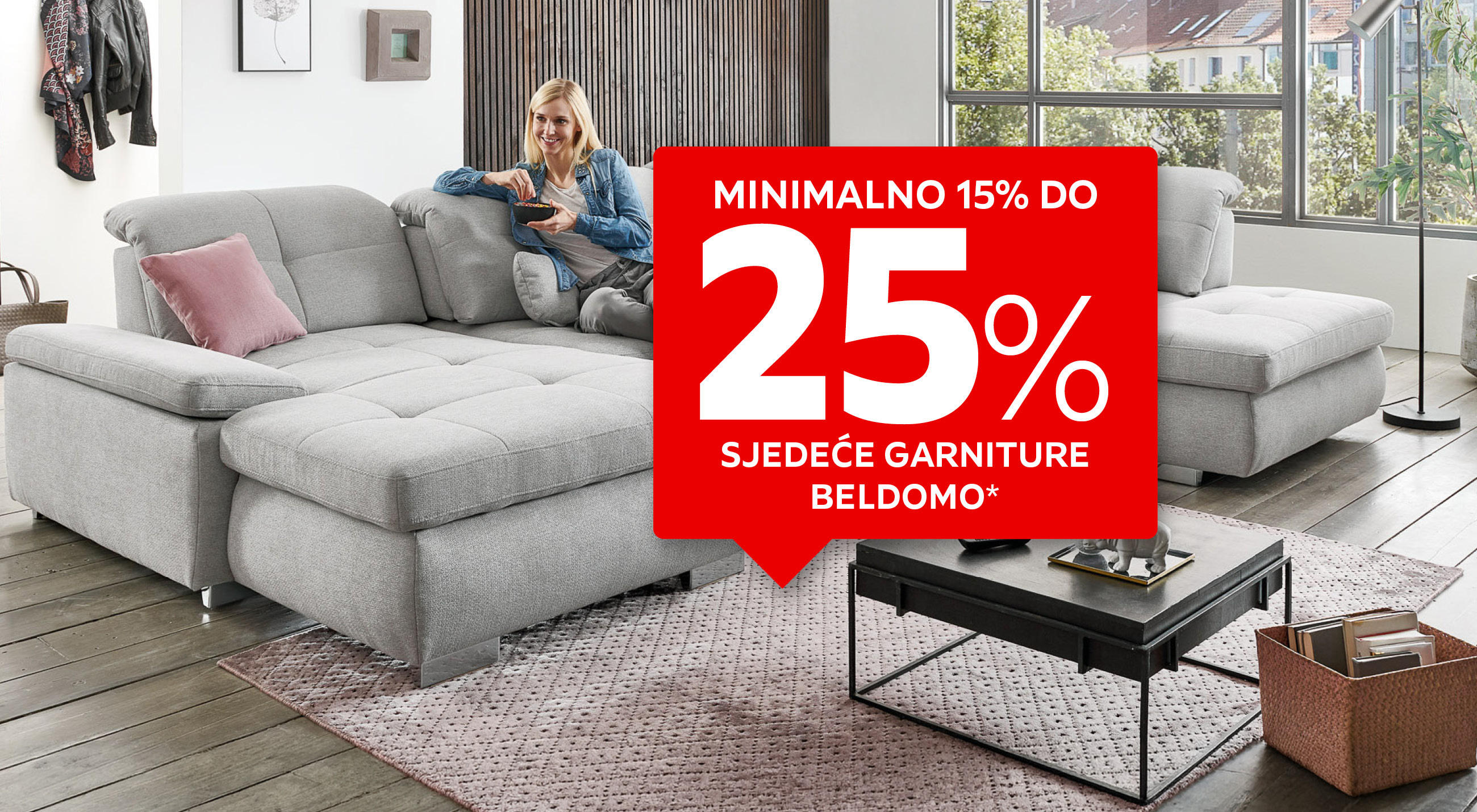 minimalno 15% do 25% sjedeće garniture Beldomo* web shop kod za 15% popusta: 46MAXI15