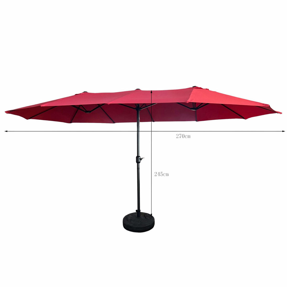 SONNENSCHRIM Rot 245/460 cm - Rot/Schwarz, Metall (460/270cm) - Akord