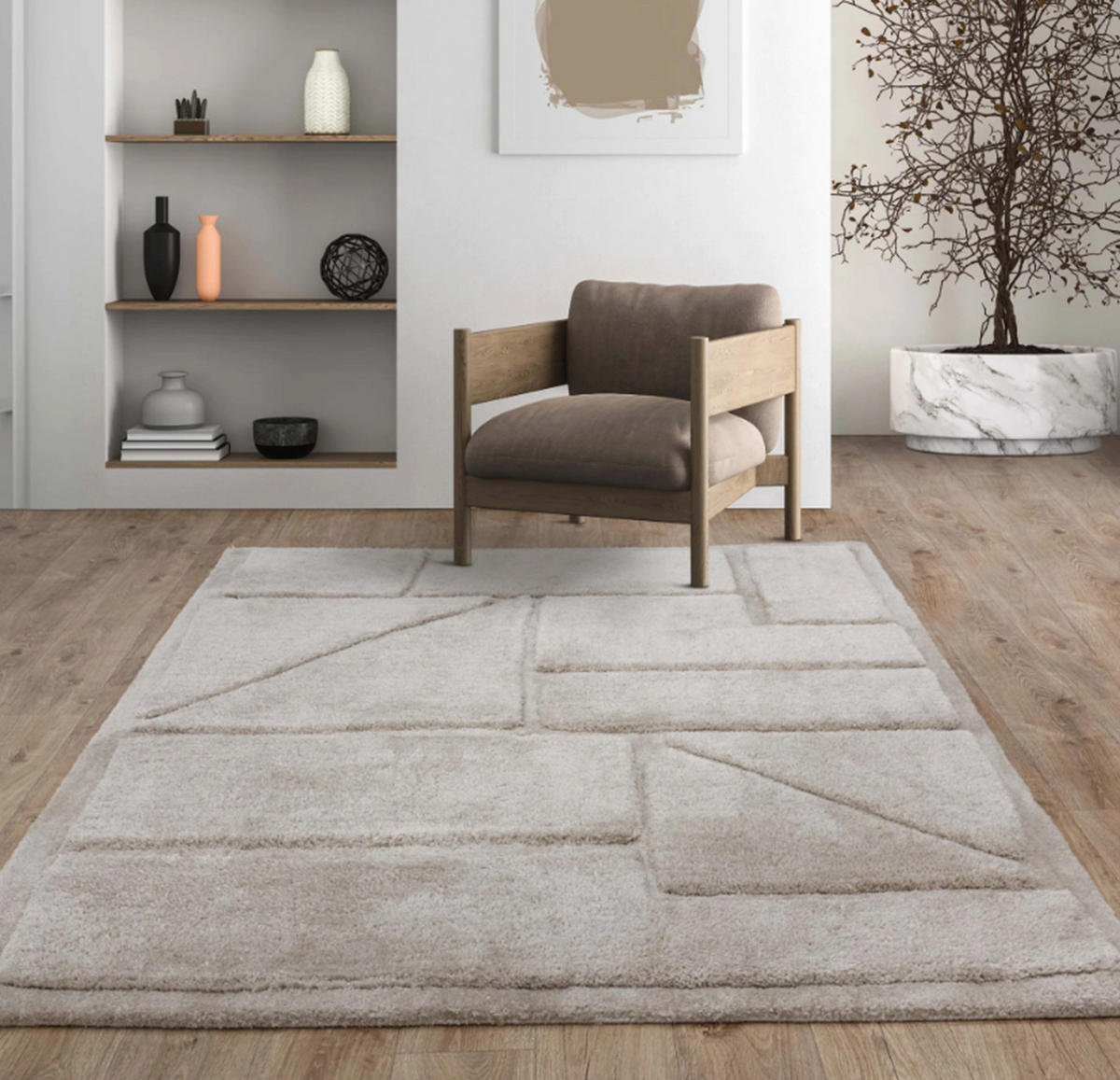 TEPPICH modern Wohn-/Schlafzimmer AMBIT Braun 160 x 230 cm - Braun, Textil (160/230cm) - Novatrend