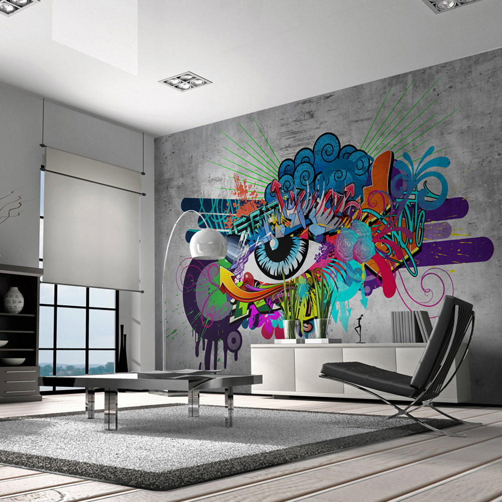 VLIESTAPETE Bunt 200/140 cm - Multicolor/Grau, Textil (200/1cm) - KUNSTLOFT