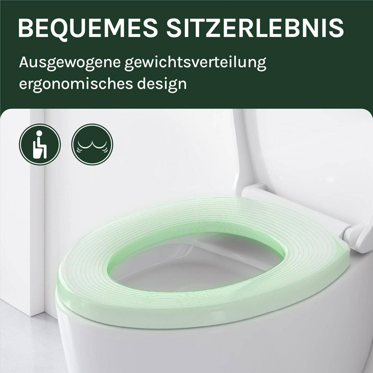 WC SITZ mit Absenkautomatik, Softclose Scharnier, Oval - Weiß, Kunststoff (37/5.7/44cm) - Woltu