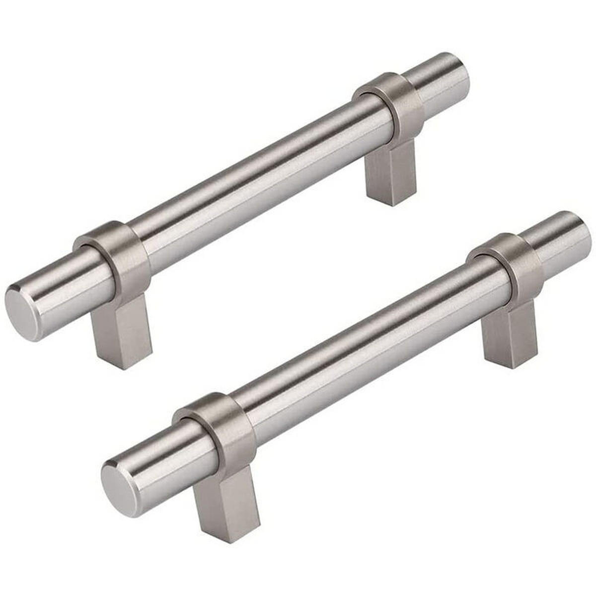 LOT de 10 Poignée- 96mm de Meuble Poignées de Tiroir en Acier Inoxydable avec Vis - Silberfarben, Metall (1.3/3/15cm)