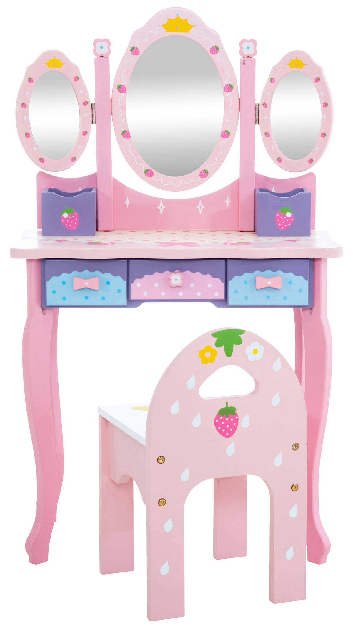 SCHMINKTISCH eckig 60/31/101 cm Holz pink - Pink/Rot, Holz (60/101/31cm) - CLP