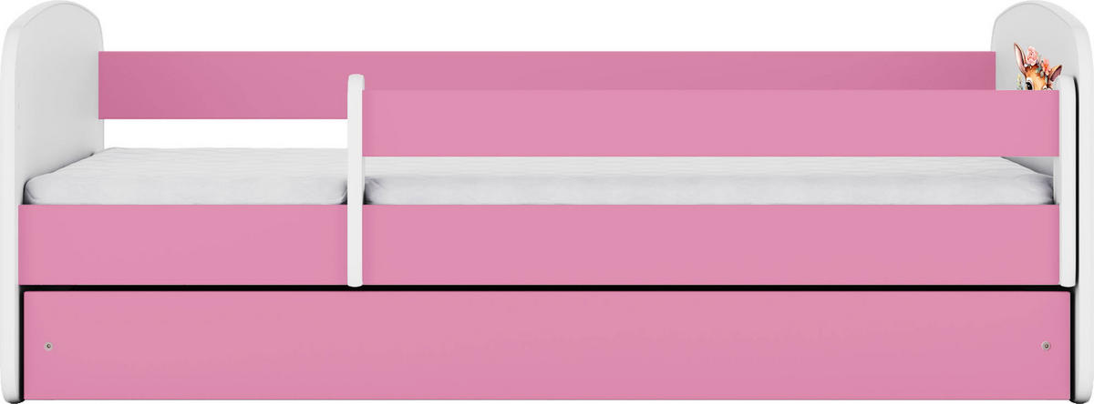 KINDERBETT Emily mit Schublade und Matratze, Rosa 70x140 cm - Dunkelorange/Rosa, Holzwerkstoff (140/70cm) - WFL GROUP
