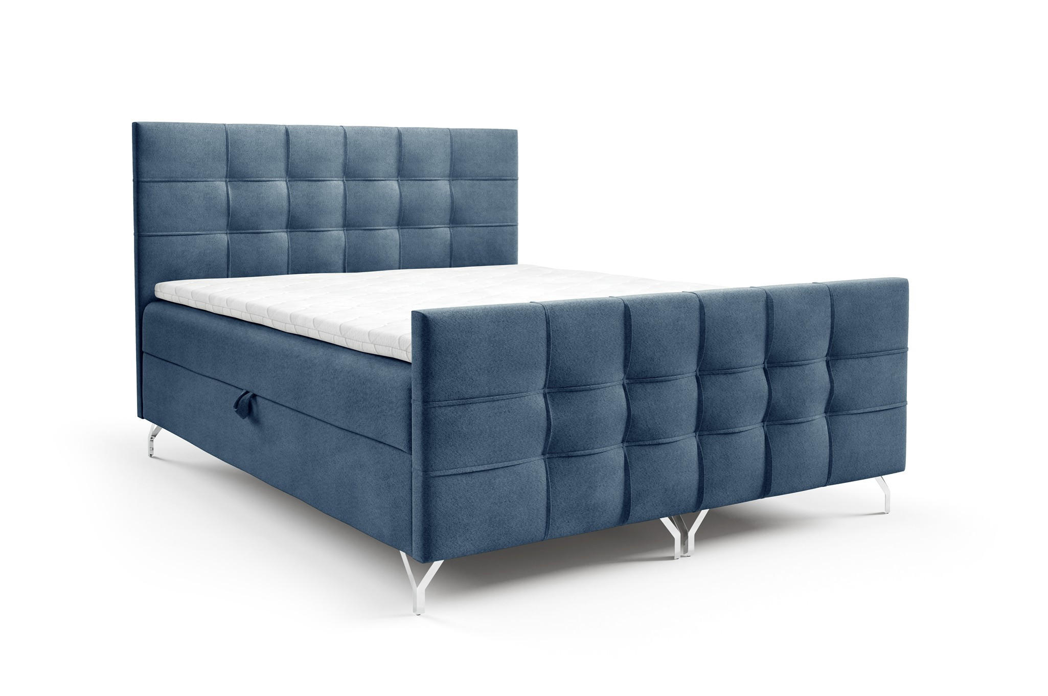 BOXBETT Perla In überlänge - Blau, Holzwerkstoff/Textil (180/220cm) - Fun Möbel