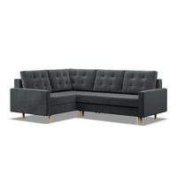 ECKSOFA LINKS MIT SCHLAFFUNKTION BLANK, Dunkelgrau - Grau, Textil (223/175cm) - Mebligo