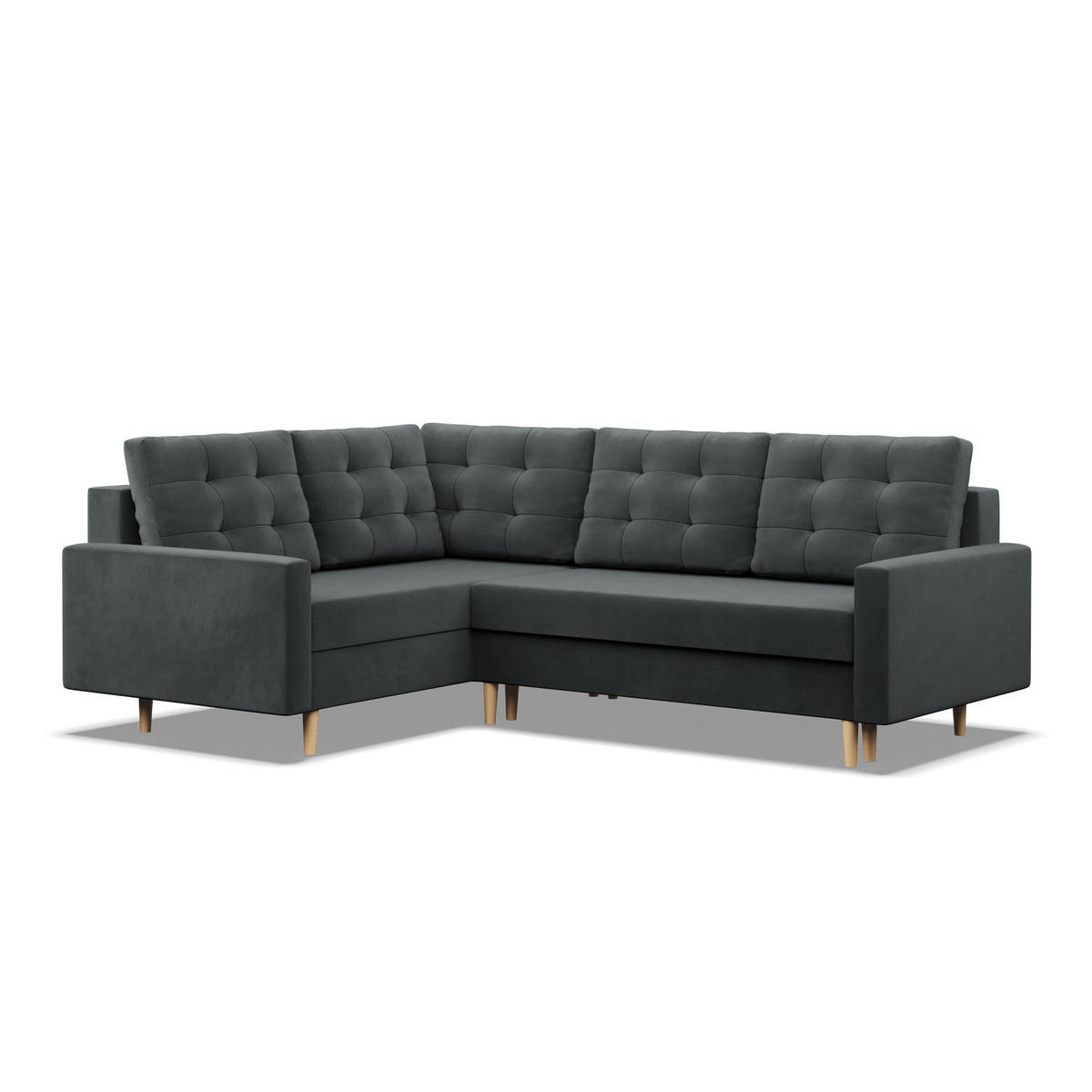 ECKSOFA LINKS MIT SCHLAFFUNKTION BLANK, Dunkelgrau - Grau, Textil (223/175cm) - Mebligo