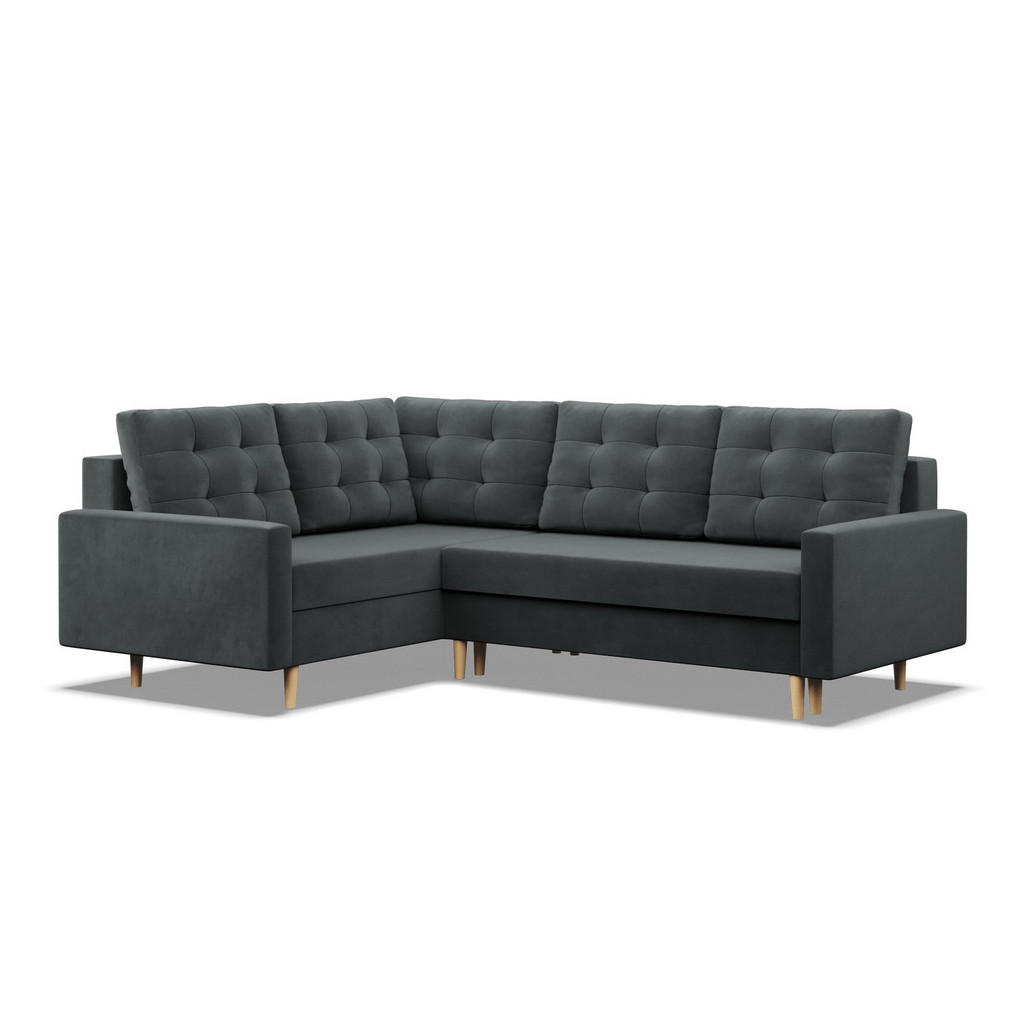 Thumbnail - Mebligo Ecksofa, Dunkelgrau, Textil, 5-Sitzer, L-Form, 223x172 cm, Wohnzimmer, Sofas & Couches, Wohnlandschaften, Ecksof...