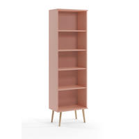 REGAL Natur Boho Auf Hohen Beinen Mit Regalen Mit Massivholzbeinen - Rosa, Holzwerkstoff (46/180/32cm) - Sepro Meble
