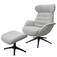 RELAXSESSEL - Hellgrau, Textil/Metall (90/107/90cm) - home24