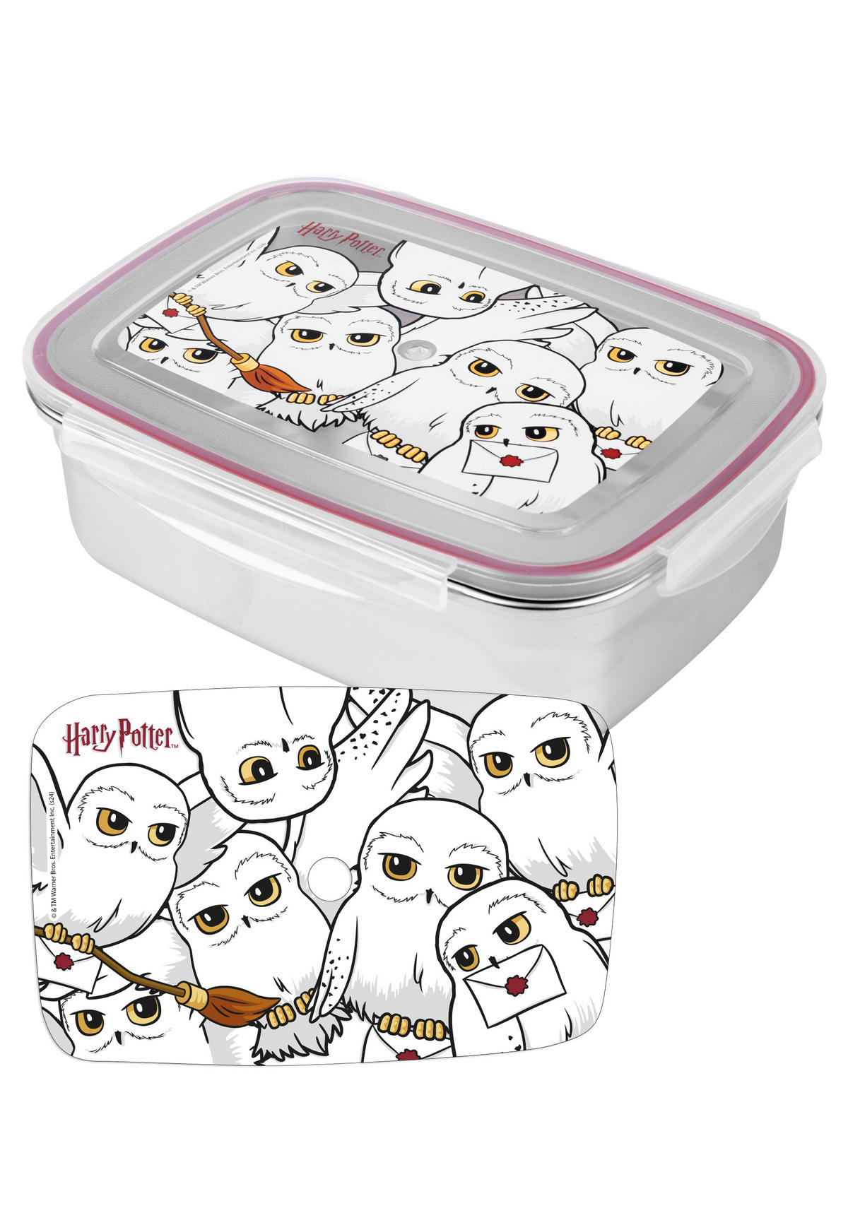 BROTDOSE Harry Potter Hedwig Silber 20 x 14,5 x 6,5 cm - Grau, Metall (20/6.5/14.5cm) - United Labels