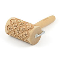 TEIGROLLE China Muster, mini, 9.5 cm, Buchenholz - Braun, Holz (9cm) - Folkroll