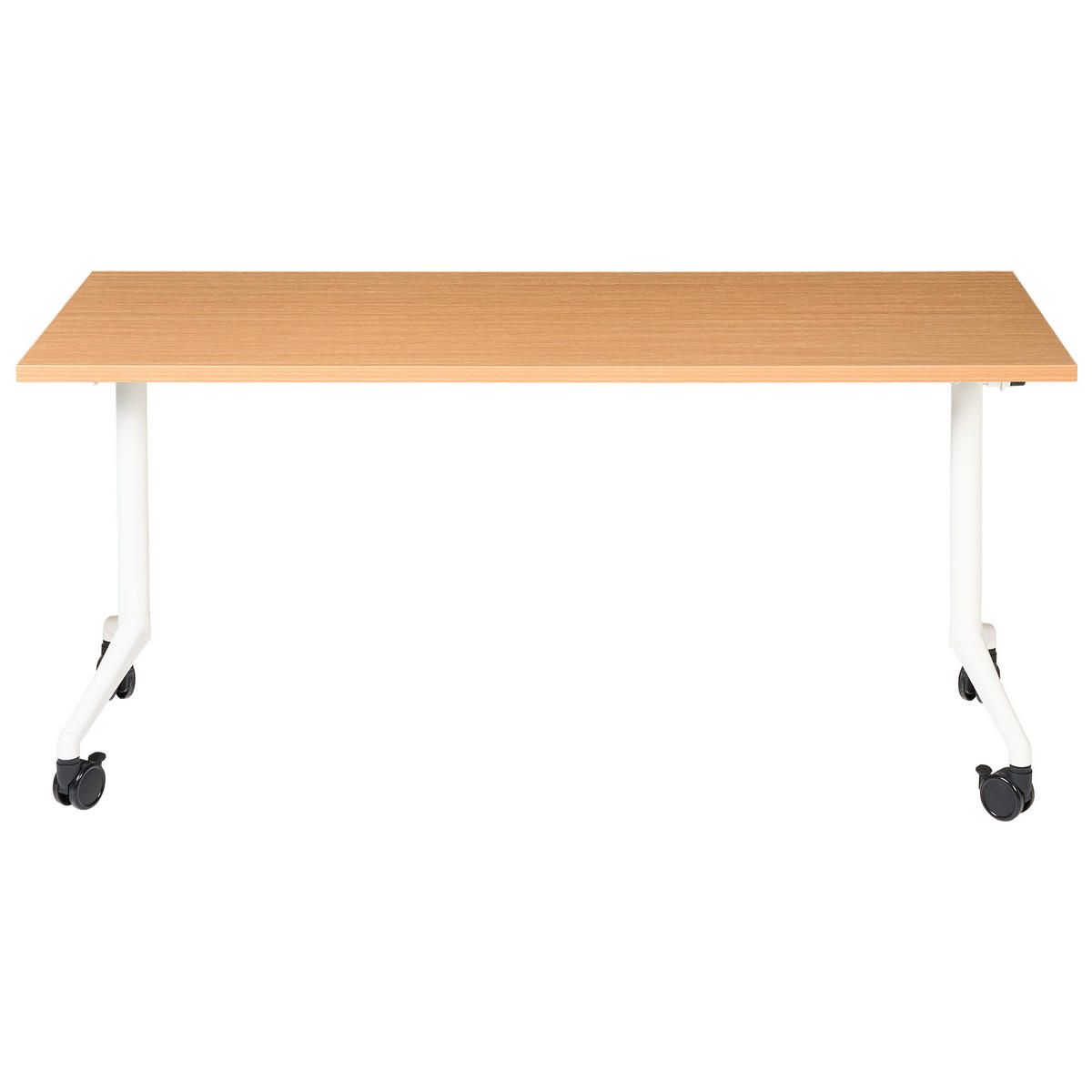 PSACÍ STŮL Skládací Hnědý 160/60 cm Cavi - bílá/hnědá, kompozitní dřevo (60/160/73cm) - Beliani