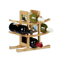 WEINREGAL - Hellbraun, Holz (30/30/14.5cm) - Relaxdays