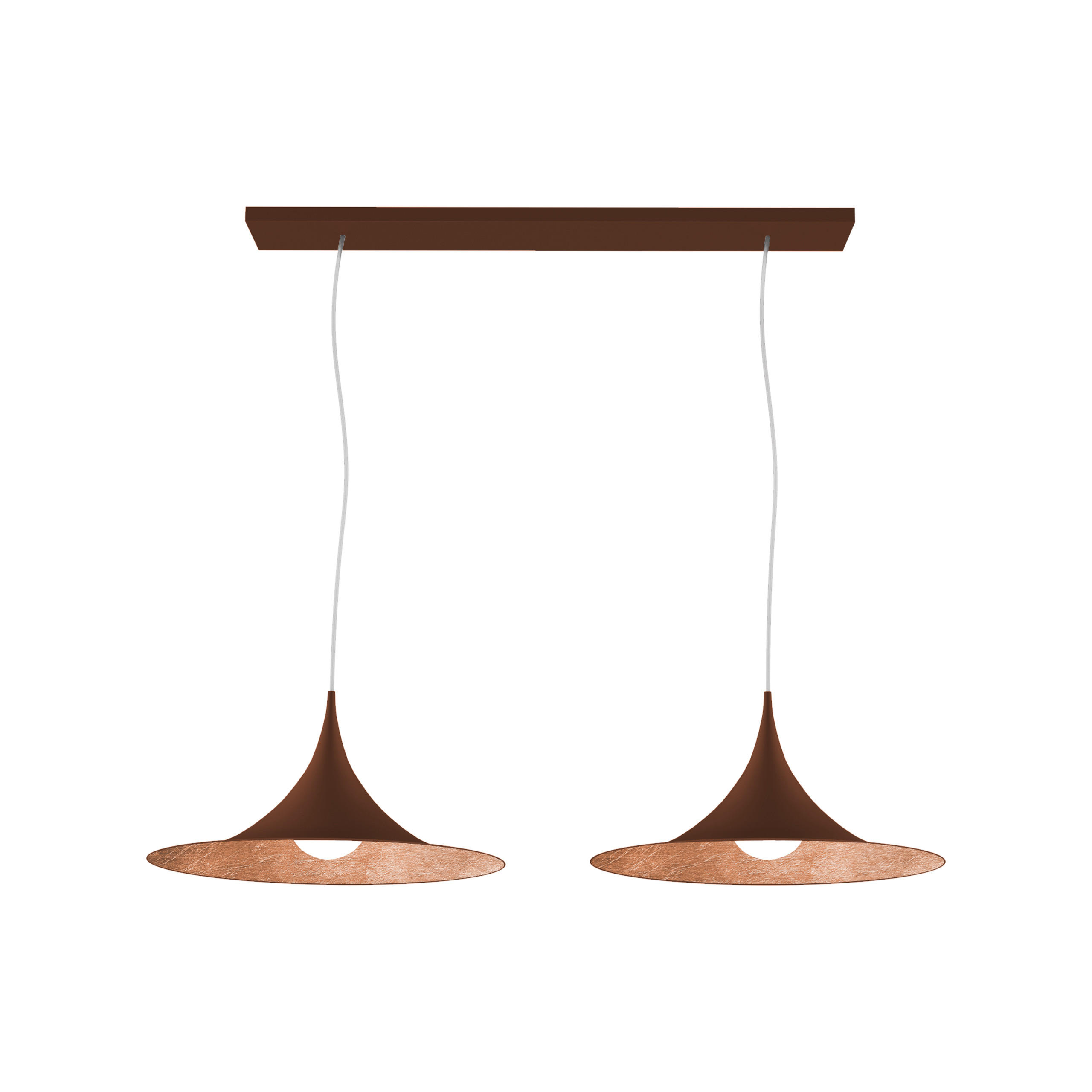 HÄNGELEUCHTE Louie X2 - Braun, Metall (33/70/16cm) - Lumicom