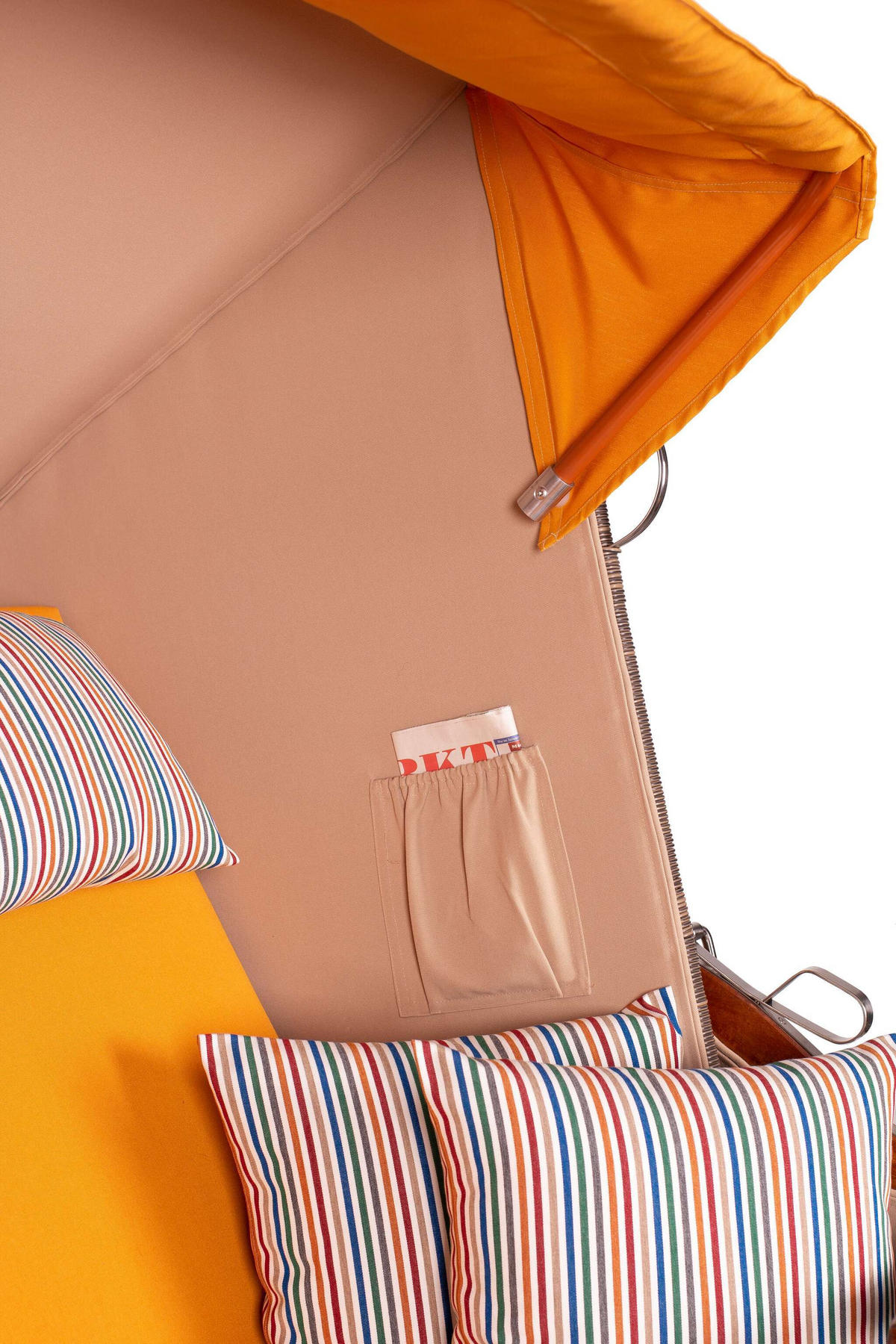 STRANDKORB Seeblick 2 Sitzer Mahagoni - Gelb/Braun, Metall (125/170/80cm) - Mr. Deko