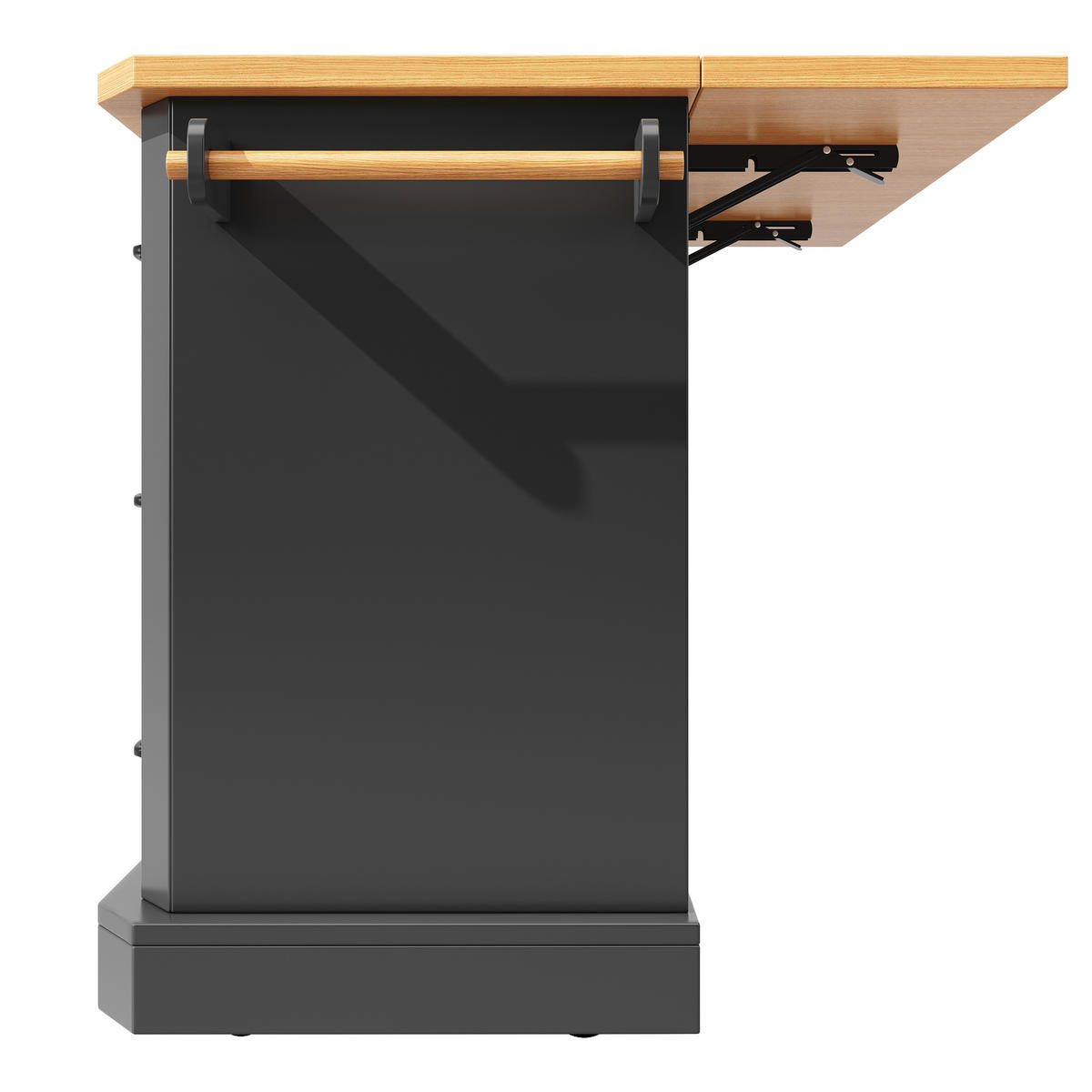 KÜCHENINSEL 120x75x91cm Schwarz mit 6 Schubladen & 2 Türen - Schwarz, Holzwerkstoff (120/91/75cm) - Modfu