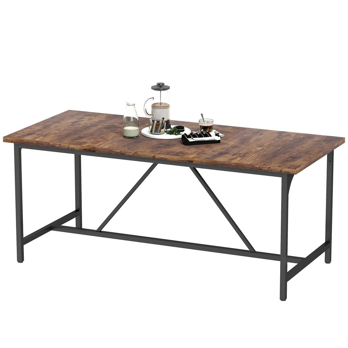 ESSTISCH Rustikales Braun 1 Stück - Braun, Kunststoff (180/80/75.5cm) - GiPP