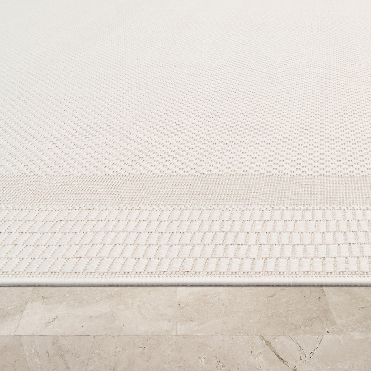 OUTDOORTEPPICH 120/120 cm Roma 272 - Weiß, Textil (120/120cm) - Paco Home
