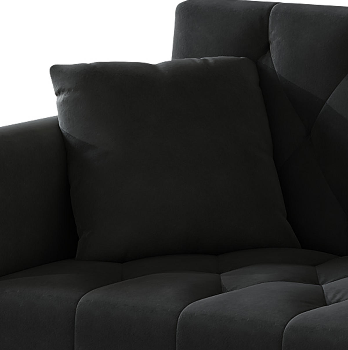 SCHLAFSOFA mit Liegefunktion 175 x 80 cm Samt Schwarz - Schwarz, Kunststoff (175/73.5/80cm) - Meubliv