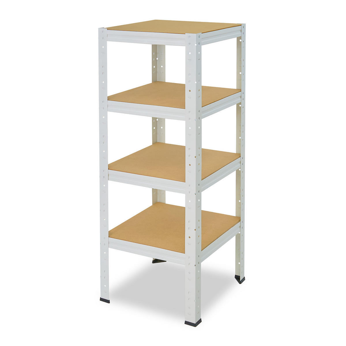 SCHWERLASTREGAL HOME 100x30x30 cm in weiß mit 4 Böden und 175 kg Traglast pro Boden - Creme, Metall (30/100/30cm) - shelfplaza