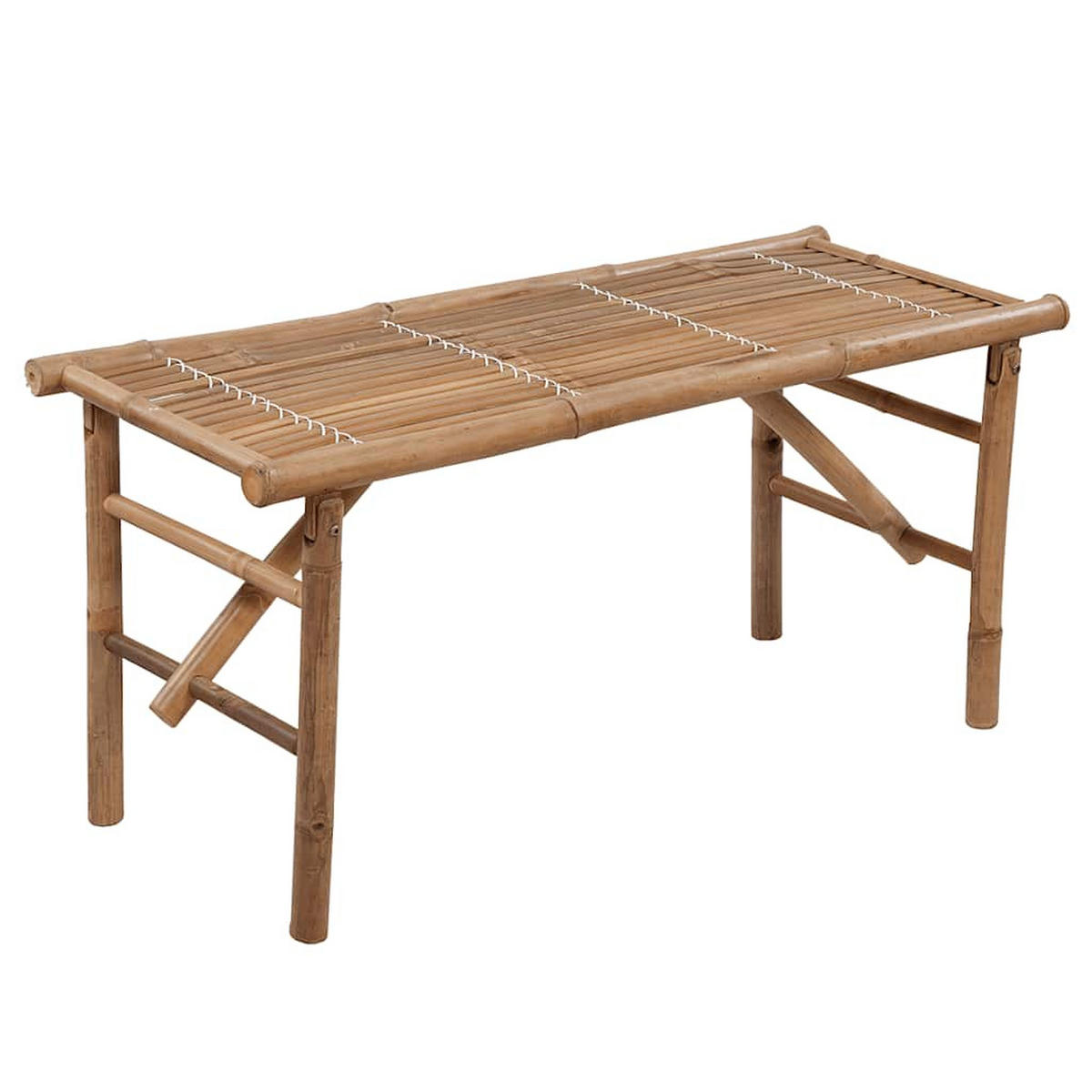 KLAPPBARE Gartenbank mit Auflage 118 cm Bambus - Grün, Holz (38/45/118cm) - furnicato