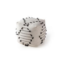 POUF Bo Ivory 45x45x45 cm - Creme, Textil (45/45/45cm) - benuta Pop