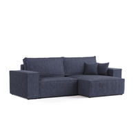 ROHOVÁ SEDAČKA CAVO, textil, Námořnická modrá - černá/tmavě modrá, dřevo/kompozitní dřevo (255/148cm) - AltaBeds