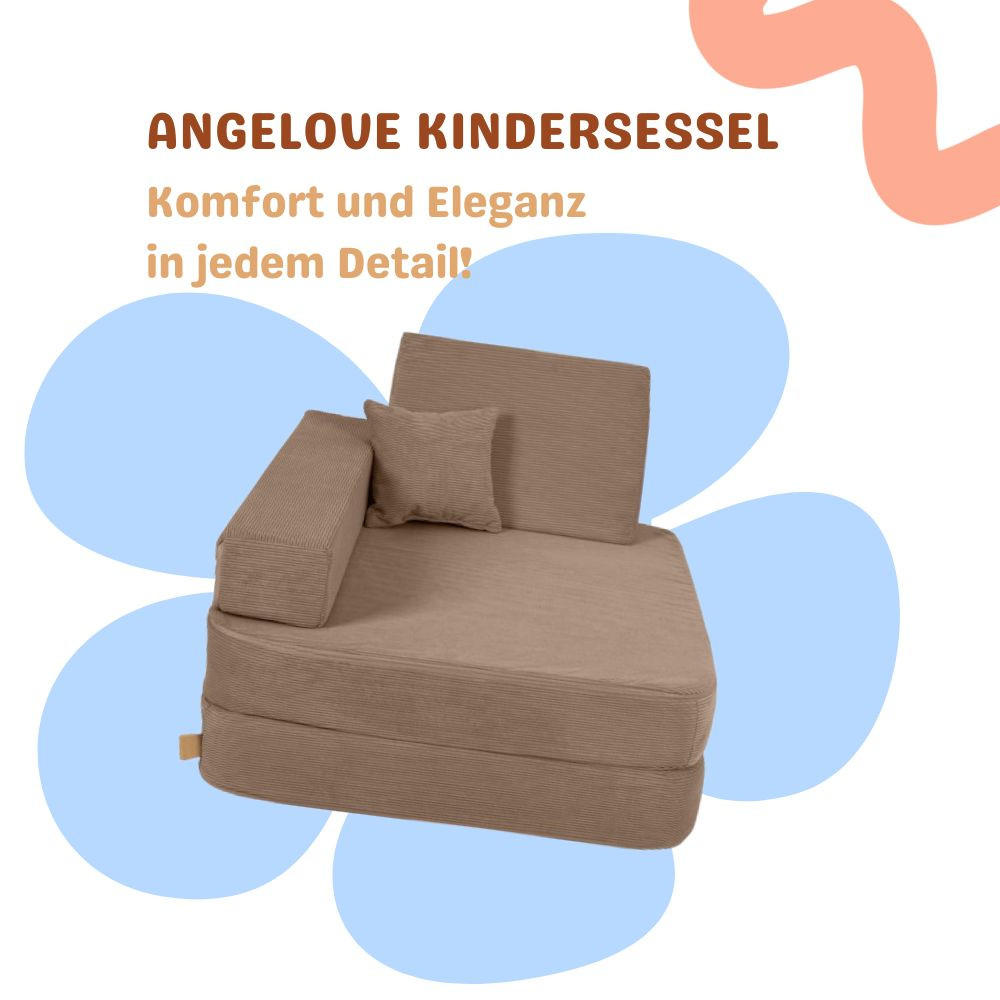 Thumbnail - AngeLove Kindersessel, Braun, Textil, 80x24x80 cm, Kinder- & Jugendzimmer, Kindermöbel, Kindersitzmöbel & -tische, Kinde...