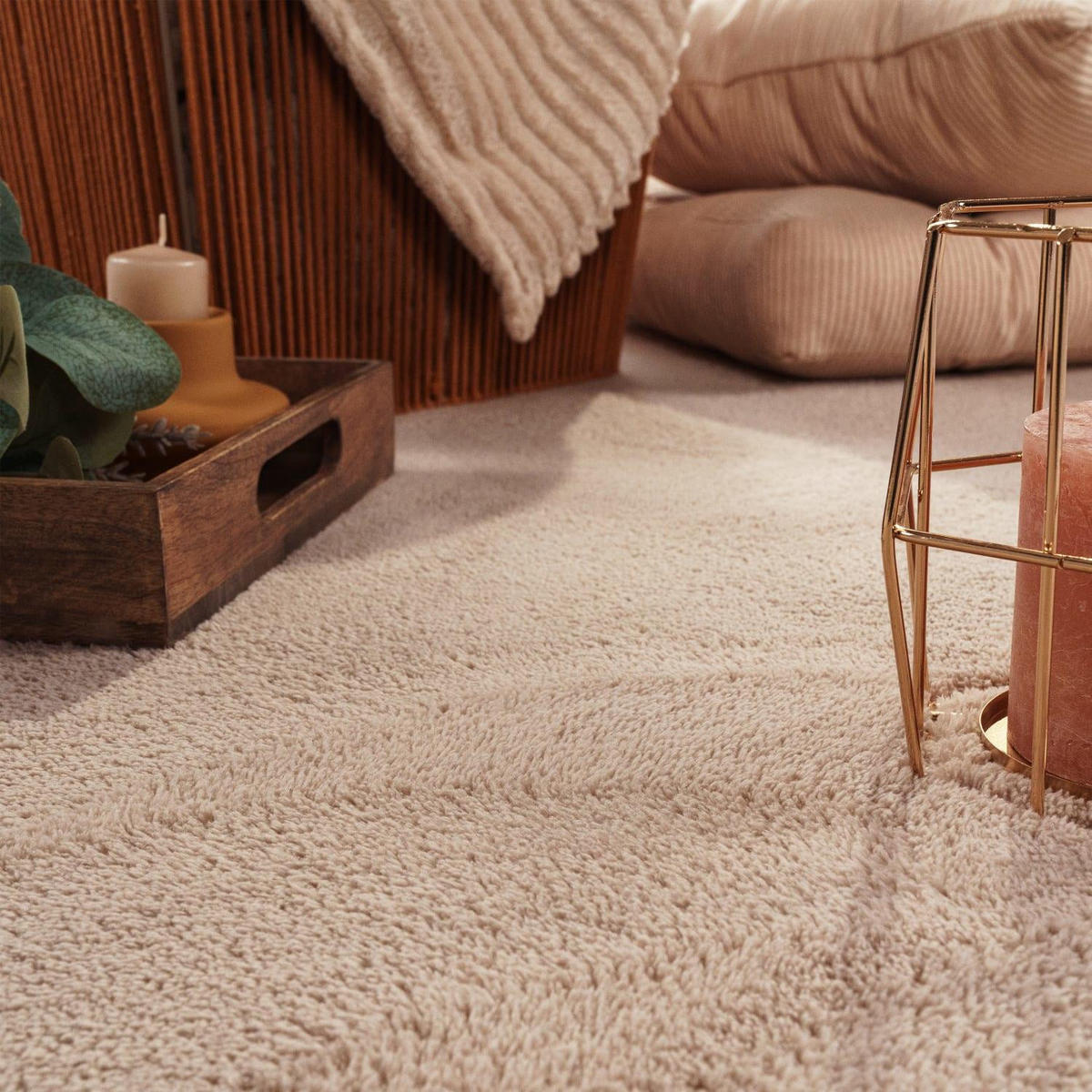 KURZFLORTEPPICH 200/200 cm Cadiz 630 - Beige, Kunststoff (200/200cm) - Paco Home