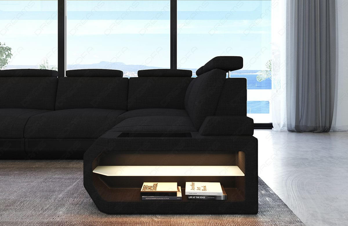 ECKSOFA Siena Schwarz Strukturstoff - Schwarz, Kunststoff (347/197cm)