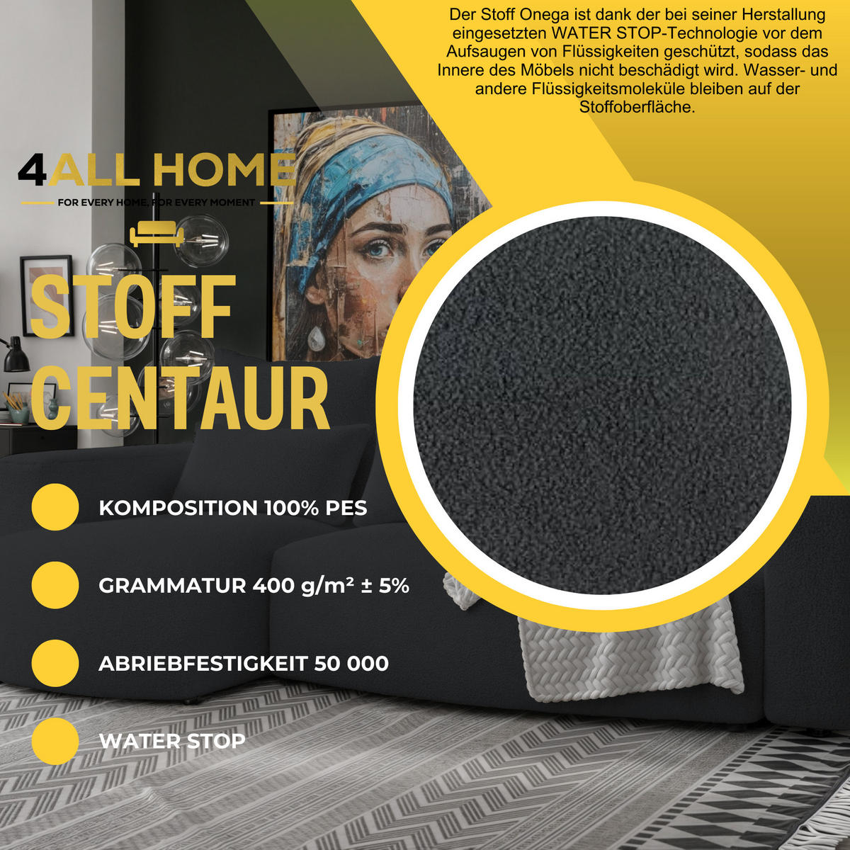 ECKSOFA Travis mit Bettkasten und Schlaffunktion, L-Form, Boucle, Universal - Schwarz, Holzwerkstoff (248/148cm) - 4ALL HOME