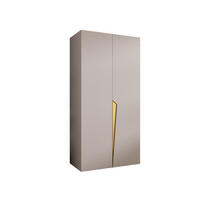 DREHTÜRENSCHRANK 202/100/52 2-türig - Beige/Goldfarben, Holz/Metall (100/202/52cm) - Abiks Möbel
