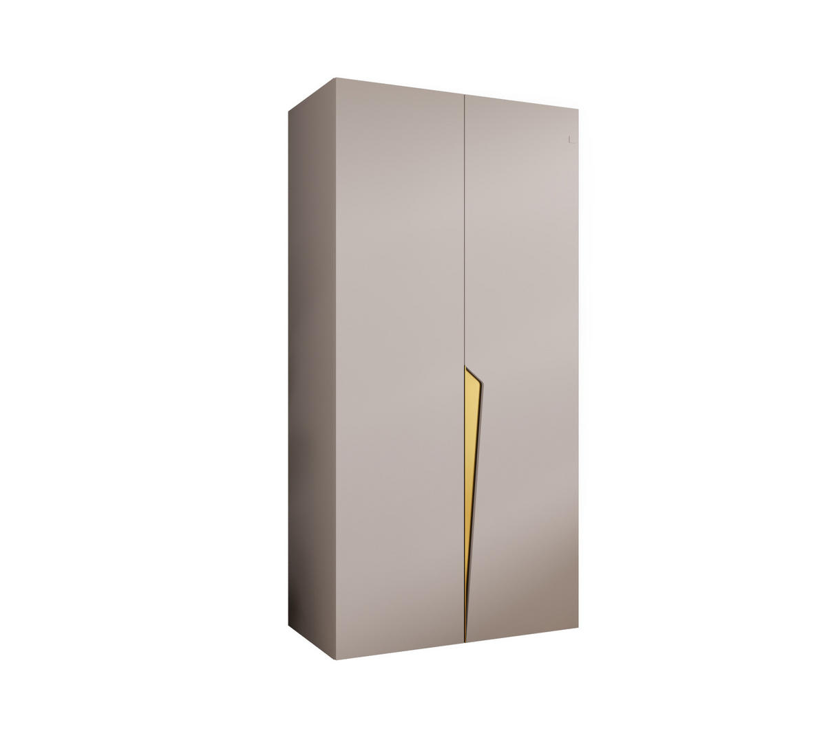 DREHTÜRENSCHRANK 202/100/52 2-türig - Beige/Goldfarben, Holz/Metall (100/202/52cm) - Abiks Möbel