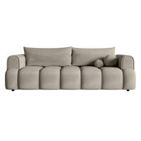 SCHLAFSOFA Dandelino Grau Velours - Schwarz/Grau, Kunststoff/Textil (250/90/112cm) - Selsey
